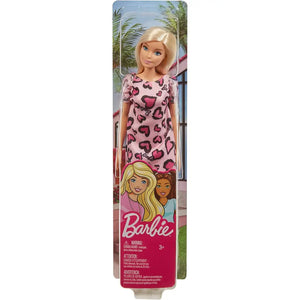 Barbie – Bambola Bionda con Abito Rosa con Cuoricini e Scarpe