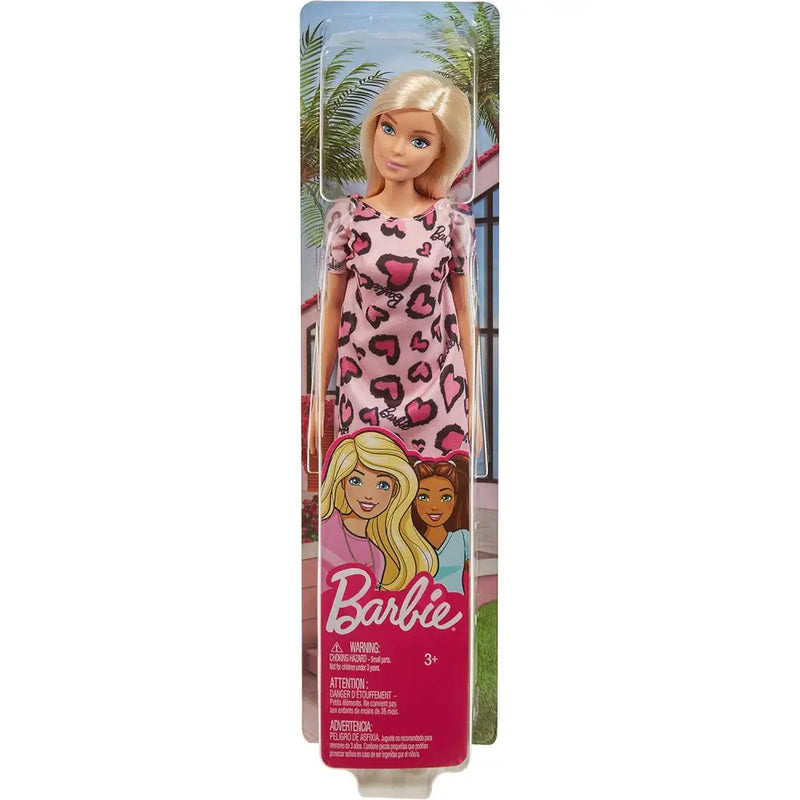 Barbie – Bambola Bionda con Abito Rosa Cuoricini e Scarpe - MATTEL - Bambole - 0887961804232