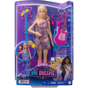 Barbie Malibù bionda canta con microfono
