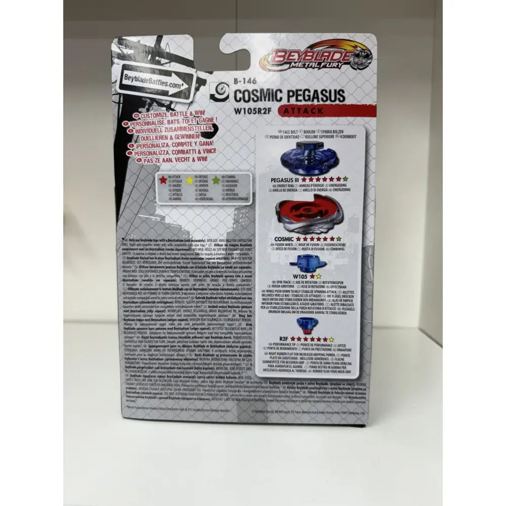 Beyblade Metal Fury trottola metallo Cosmic Pegasus - Hasbro - Set auto da corsa giocattolo - 5010994640781