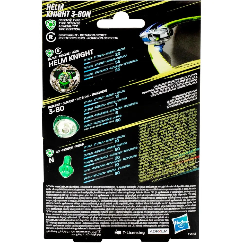 Beyblade X Helm Knight 3-80N Starter Pack Trottola e - Hasbro - Battle top - 5010996257086