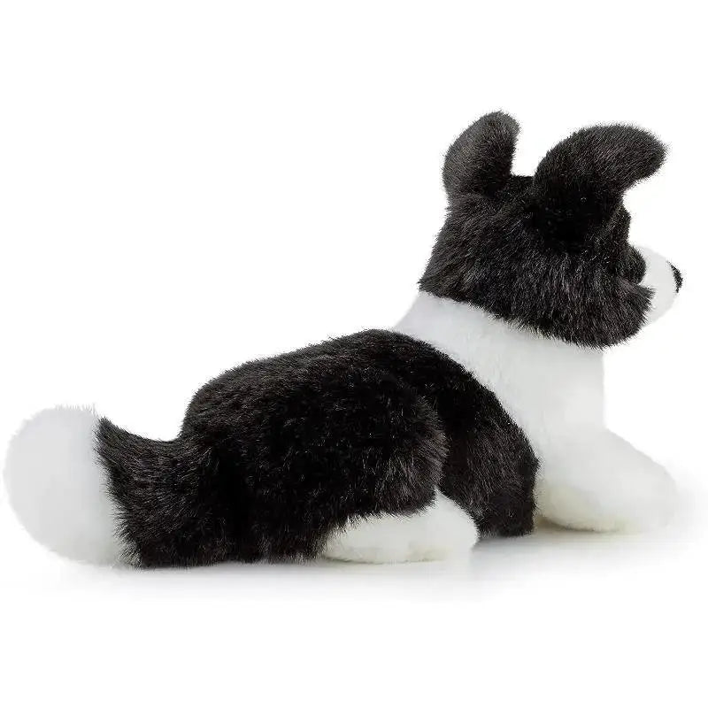 Plush border collie scott trudi peluche 25 cm bianco e nero con pelo soffice e morbido