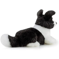 Plush border collie scott trudi peluche 25 cm bianco e nero con pelo soffice e morbido