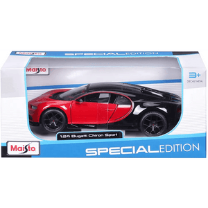 Bugatti Chiron modellino rosso e nero 1:24