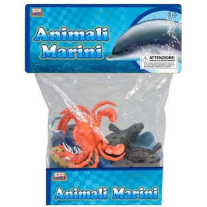 Busta 6 pezzi Animali Marini in plastica