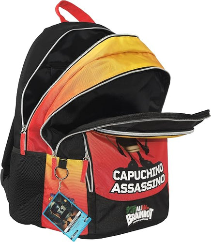 Zaino Scuola Skifidol Italian Brainrot Capuchino Assassino 3 Zip