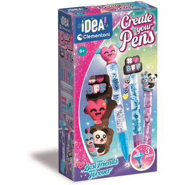 Clementoni Idea - Create Your Pens: Best Friends Forever | Laboratorio Penne Personalizzate Bambini +6 Anni - Clementon