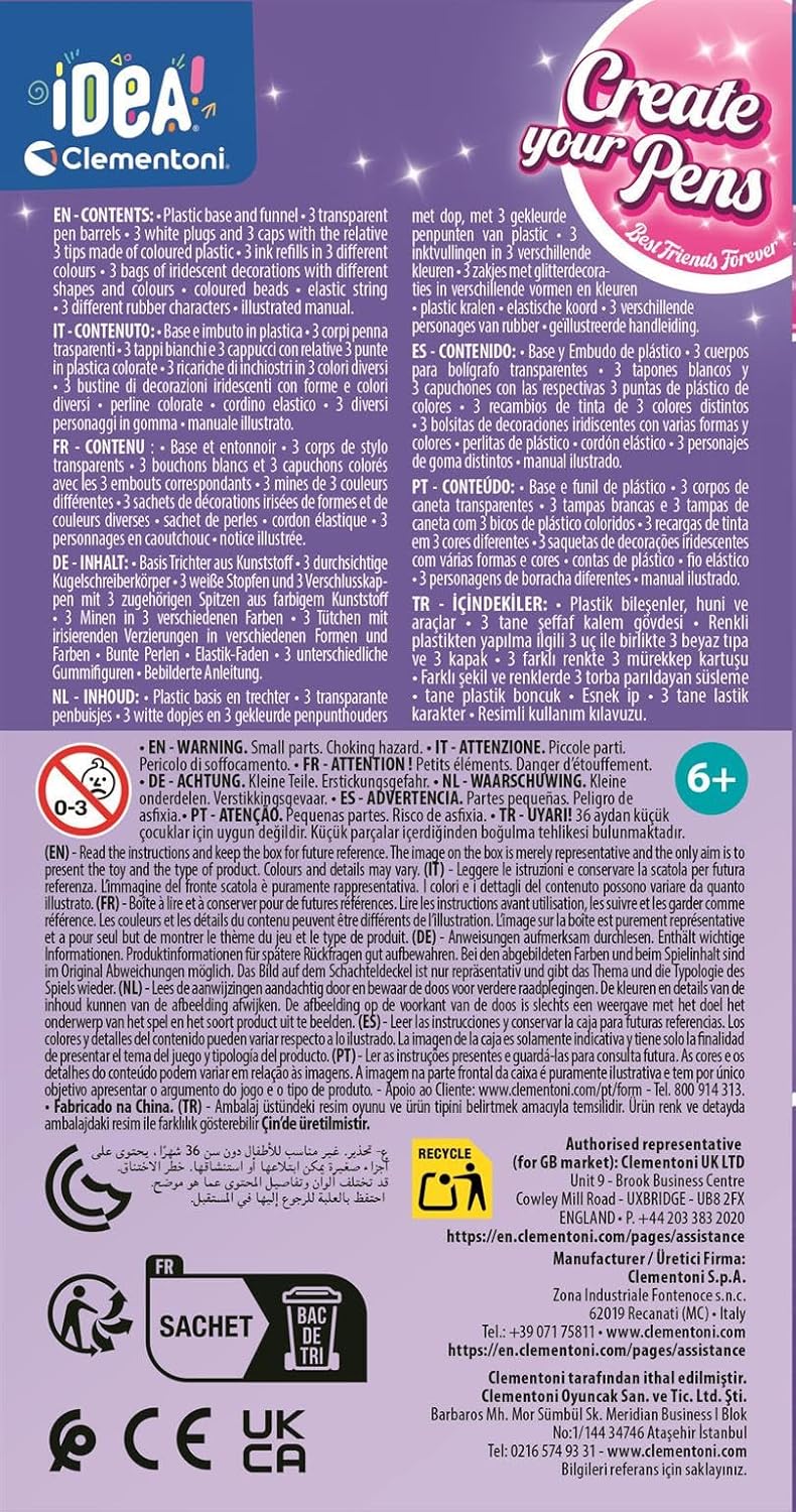 Clementoni Idea - Create Your Pens: Best Friends Forever | Laboratorio Penne Personalizzate Bambini +6 Anni - Giocattoli e Bambini - Toys Store8005125188727