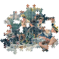 Puzzle clementoni 1000 pezzi con pittura impressionista di renoir pranzo dei canottieri in toni verdi e blu