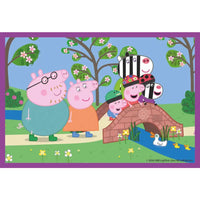 Clementoni puzzle cubi peppa pig con tappeto scena famiglia peppa pig colorato su bordo viola