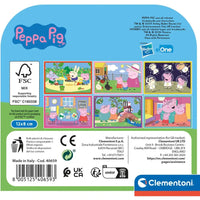 Scatola puzzle cubi peppa pig clementoni con scene colorate e packaging blu per bambini