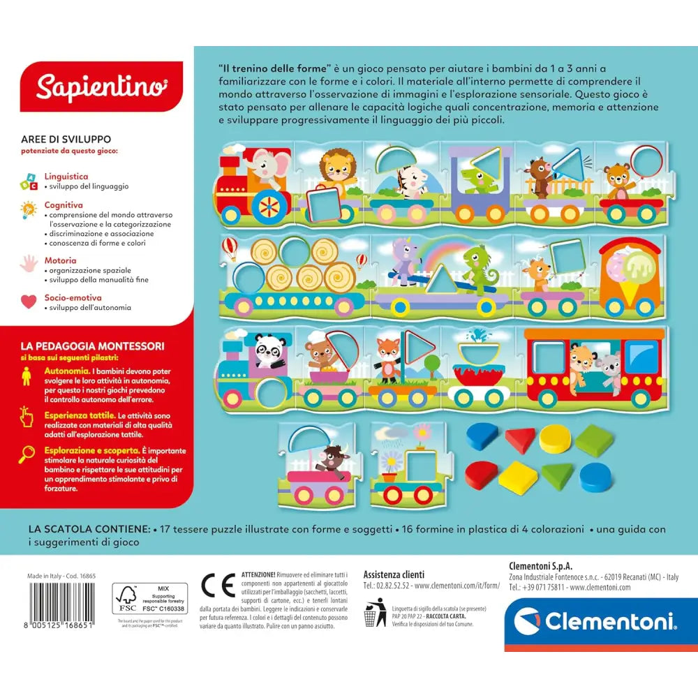 Clementoni Sapientino Montessori – Il Trenino delle Forme - Giocattoli e Bambini - Toys Store - educativi