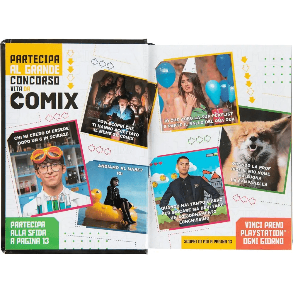 COMIX Agenda Diario Mini 16 Mesi Scuola 2024 - 2025 Nero/Bianco - Giocattoli e Bambini - Toys Store8058263201476