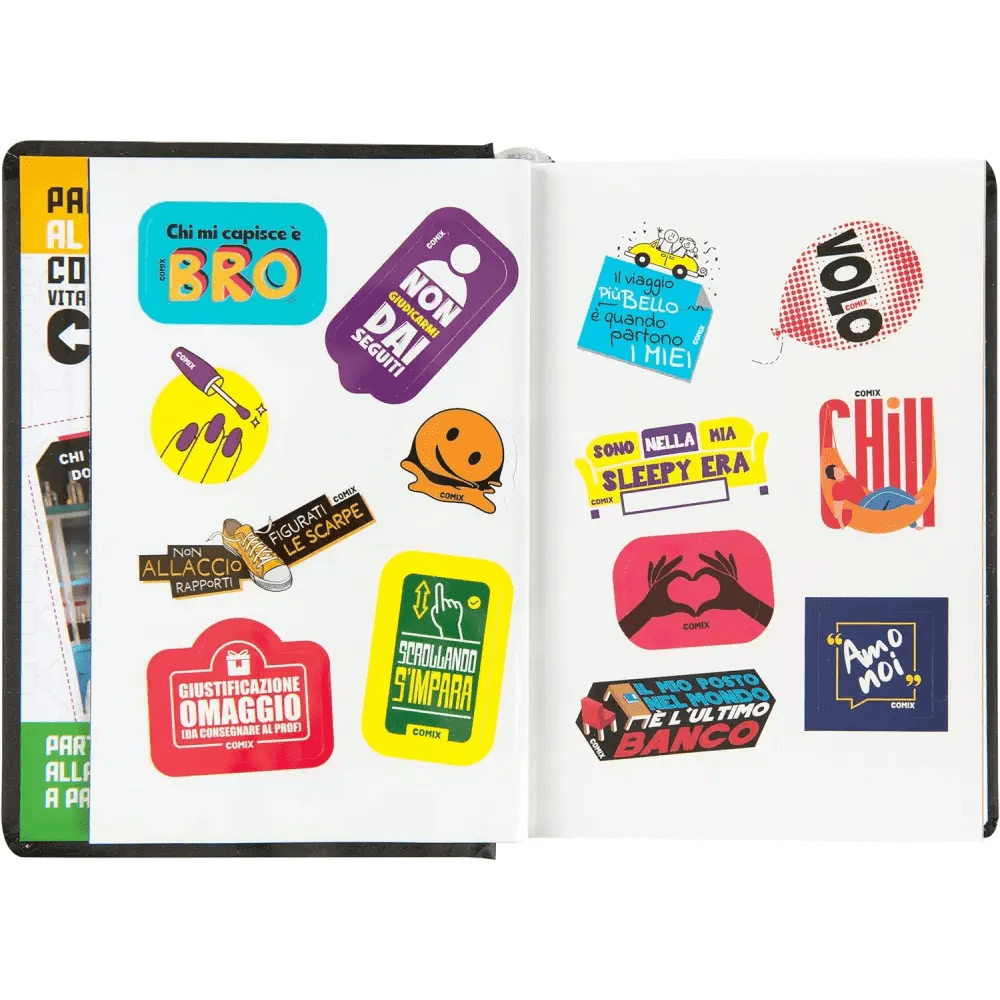 COMIX Agenda Diario Mini 16 Mesi Scuola 2024 - 2025 Nero/Bianco - Giocattoli e Bambini - Toys Store8058263201476