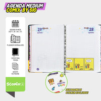 Agenda 16 Mesi Scomix by Sio Black 2026/2027 – Diario Scuola Medium - comix by sio 2027