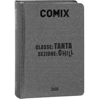 COMIX - Diario Mignon Plus Giornaliero 16 Mesi Scuola 2026-2026 con Copertina Rigida 9x12.5h cm Charcoal - Franco