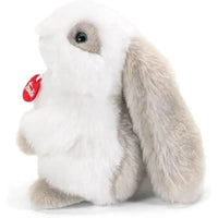 Coniglio clemente peluche trudi morbido coniglietto bianco e grigio con orecchie lunghe 13x17x20 cm