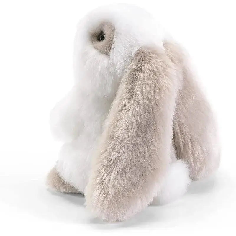 Coniglio clemente peluche trudi bianco e beige con orecchie lunghe e morbida pelliccia 13x17x20 cm