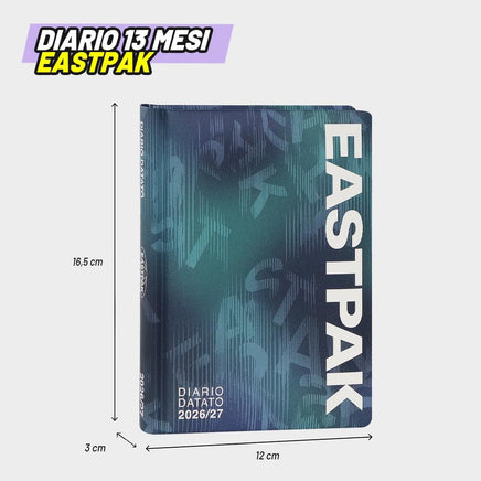 Diario Scuola Eastpak 13 Mesi 2026/2027 Medium Letterdye Blue - diario 13mesi eastpak blu