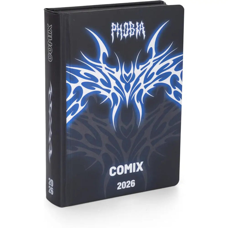 Diario 16 Mesi 2025/26 - COMIX Limited Edition Phobia - Giornaliero Nero/Blu - Franco Panini - 8058263233798