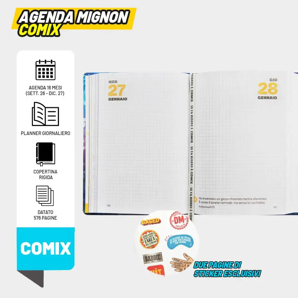 Diario Agenda Comix 16 mesi Standard Fireflies - scolastico 2026-2027 - Franco Panini - 8058263272148