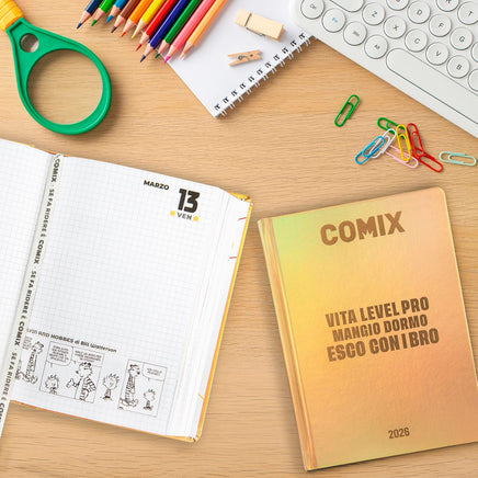 Diario Scuola 16 Mesi 2025/26 - COMIX - Giornaliero Standard Oro
