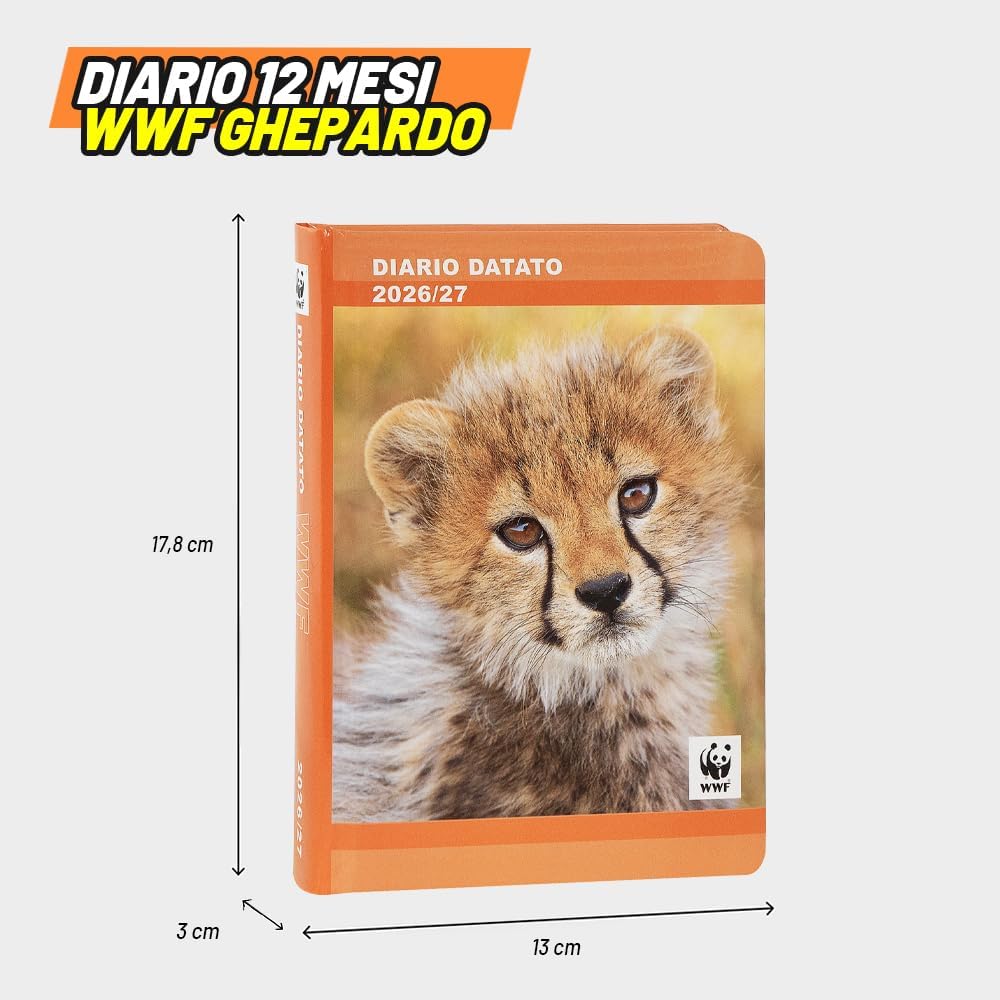 Diario Scuola WWF Leopardo Fotografico 12 Mesi 2026/2027 - diario leopardo