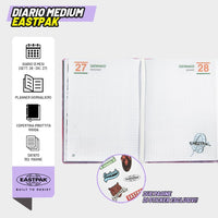Diario Scuola Eastpak 13 Mesi 2026/2027 Medium Letterdye Pink - diario letterdy pink eastpak