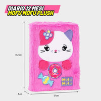 Diario Mofu Mofu Gatto Plush 2026/2027 – 12 Mesi Standard - diario plush mofu mofu gattino