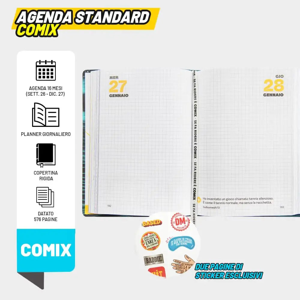 Diario scolastico Comix 16 mesi Waving turchese - Franco Panini - 8058263272162