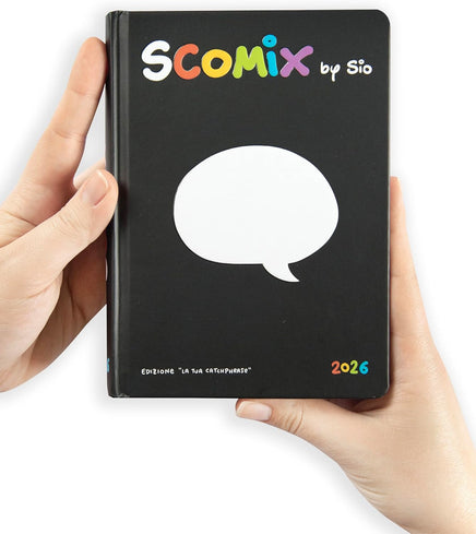 Diario Scuola 16 Mesi 2025/26 - COMIX Scottecs by Sio - Giornaliero Nero