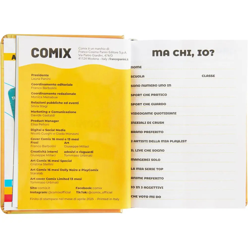 Diario scuola Comix 16 mesi colore oro dimensione Mignon - Franco Panini - 8058263232036
