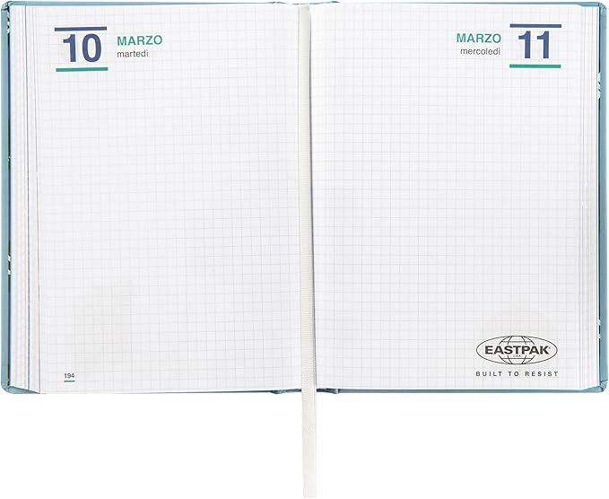 EASTPAK - Diario Scuola 2025-2026, Agenda Medium Giornaliera 13 Mesi - diario scuola eastpak azzurro