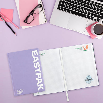 Diario Scuola Eastpak 13 Mesi 2026/2027 Medium Lilla - diario scuola eastpak lilla