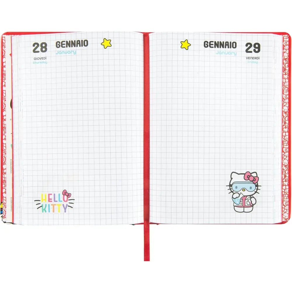 Diario Scuola Hello Kitty 2026/2027 Rosso - Franco Panini - 8058263261302