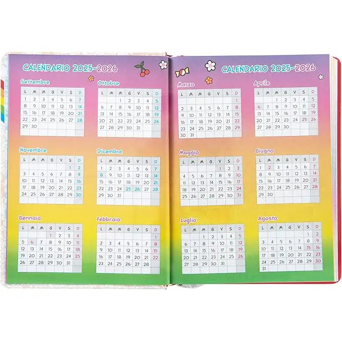 Diario scuola Tokidoki 2025/2026 rosso - Franco Panini - 8058263237987