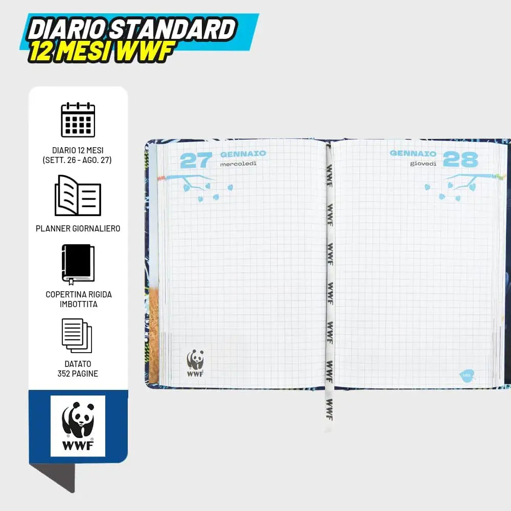 Diario Scuola WWF 2026/2027 – Modello Squalo - Franco Panini - 8058263255646