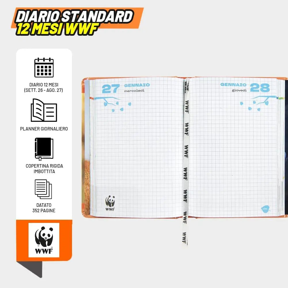 Diario Scuola WWF Leopardo Fotografico 12 Mesi 2026/2027 - Franco Panini - 8058263255639
