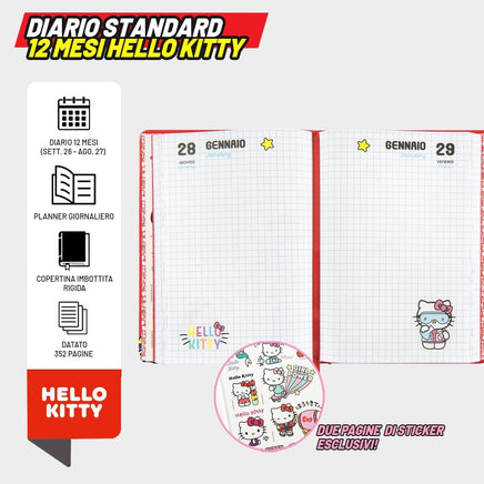 Diario Scuola Hello Kitty 2026/2027 Rosso