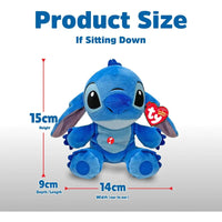 Disney Beanies Stitch - Peluche Morbido per Bambini e Neonati - Originale - TY - Orsacchiotti - 0008421440122