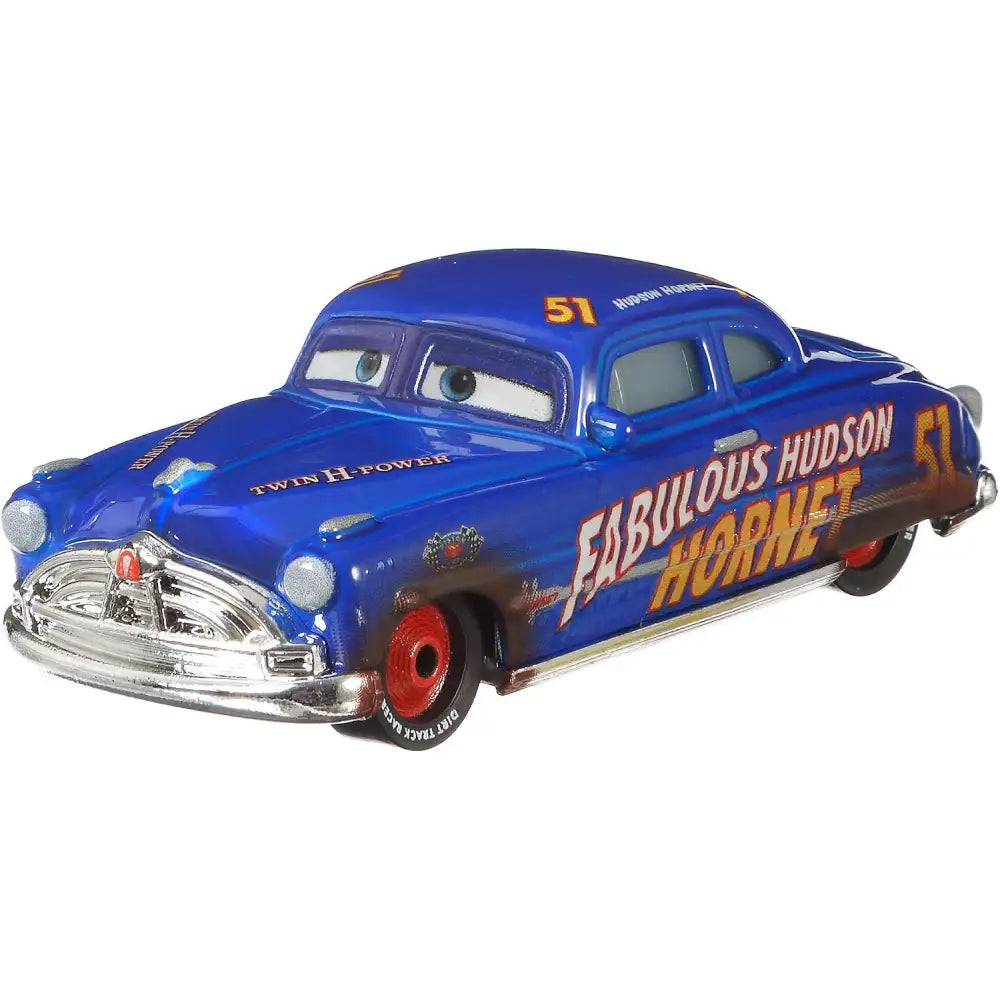 Blue plastic disney cars veicolo toy car with red wheels and cars veicolo favoloso hudson decals number 51 chrome accents