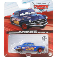 Disney cars veicolo favoloso hudson hornet in metallo die-cast blu con ruote rosse e scritta gialla fabulous hudson hornet