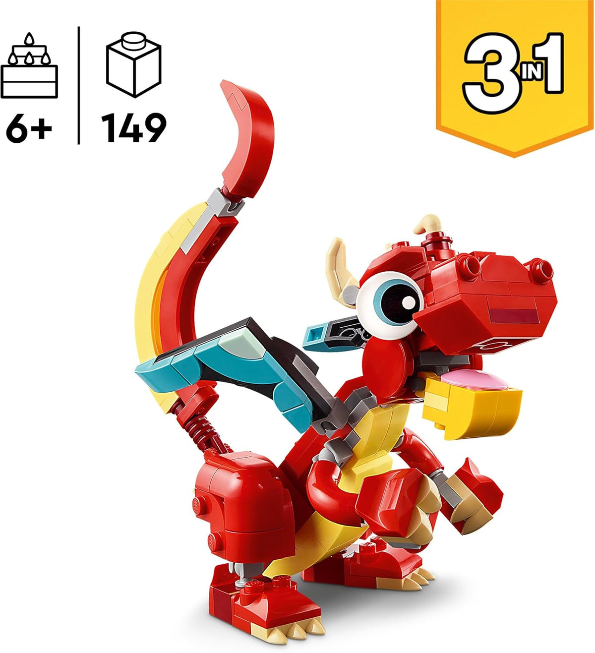 LEGO Creator 3 in 1 – Drago Rosso (31145) - drago lego creator