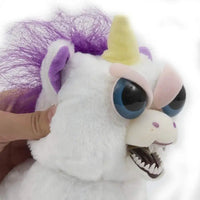 Feisty pets peluche unicorno bianco con criniera viola corno giallo e occhi azzurri prodotto originale giochi preziosi