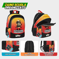 Zaino Scuola Skifidol Italian Brainrot Capuchino Assassino 3 Zip