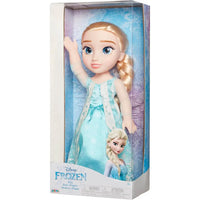 Frozen bambola elsa 38 cm con abito azzurro ghiaccio e stelle argento e capelli biondi intrecciati