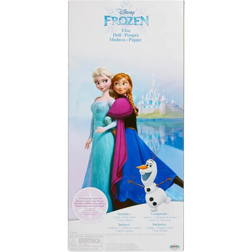 Frozen bambola elsa 38 cm in abito teal con dettagli argento e mantello blu per gioco e collezione