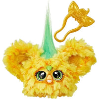 Furby furblets hoo lah giallo morbido con ciuffo verde menta e grandi occhi verdi per collezione furblets hoo