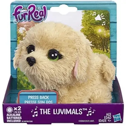 Furreal the luvimals cagnolino biscuit con pelliccia beige chiaro morbida e occhi verdi espressivi in peluche