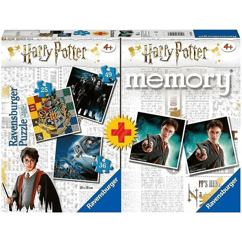 Set di gioco memory harry potter ravensburger con immagini a tema e consigliato per bambini dai 4 anni in su